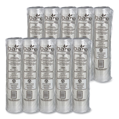 Bare Eco-Forward RPET Deli Containers, ProPlanet Seal, 8 oz, 4.6" Diameter x 1.8" h, Clear, Plastic, 500/Carton