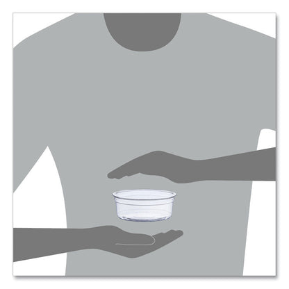Bare Eco-Forward RPET Deli Containers, ProPlanet Seal, 8 oz, 4.6" Diameter x 1.8" h, Clear, Plastic, 500/Carton