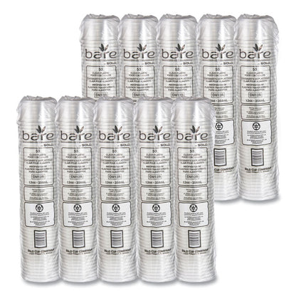 Bare Eco-Forward RPET Deli Containers, ProPlanet Seal, 12 oz, Clear, Plastic, 50/Pack, 10/Carton