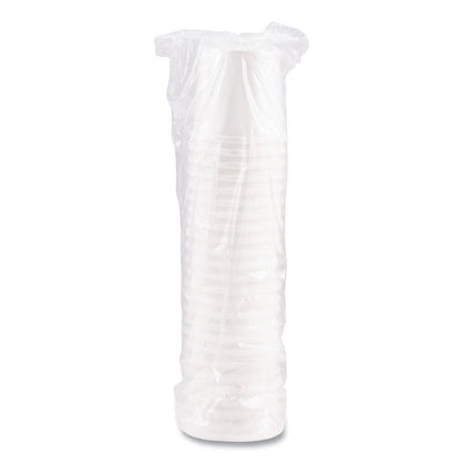 Flexstyle Double Poly Paper Containers, 16 oz, White, Paper, 25/Pack, 20 Packs/Carton