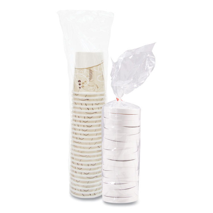 Flexstyle Double Poly Food Combo Packs, 32 oz, Symphony, Paper, 25 Cups and 25 Lids/Pack, 10 Packs/Carton