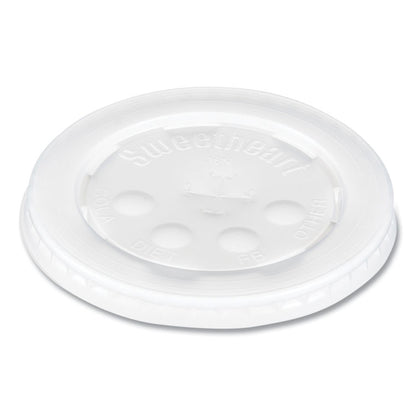 Polystyrene Plastic Flat Straw-Slot Cold Cup Lids, Fits 12 oz to 24 oz Cold Cups, Plastic, Translucent, 125/Pack, 16 Packs/CT