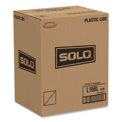Polystyrene Plastic Flat Straw-Slot Cold Cup Lids, Fits 12 oz to 24 oz Cold Cups, Plastic, Translucent, 125/Pack, 16 Packs/CT