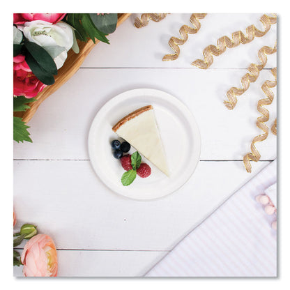 Bare Eco-Forward Clay-Coated Paper Plate, ProPlanet Seal, Mediumweight, 6" dia, White/Brown/Green, 1,000/Carton