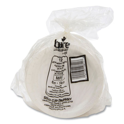 Bare Eco-Forward Clay-Coated Paper Plate, ProPlanet Seal, Mediumweight, 6" dia, White/Brown/Green, 1,000/Carton