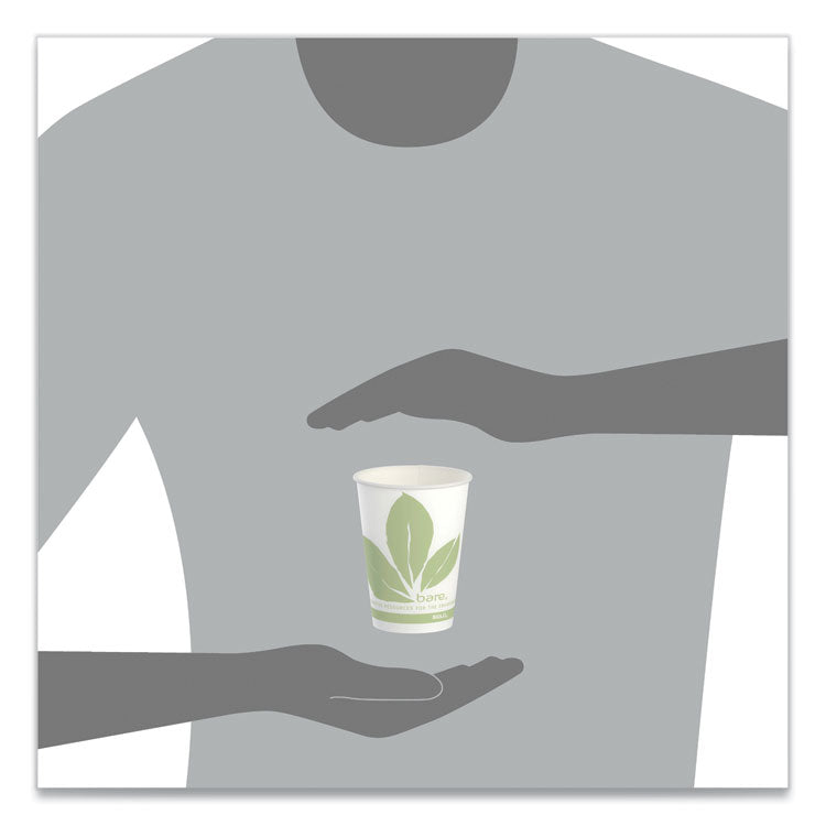 Bare Eco-Forward Paper Cold Cups, ProPlanet Seal, 9 oz, Green/White, 100/Sleeve, 20 Sleeves/Carton