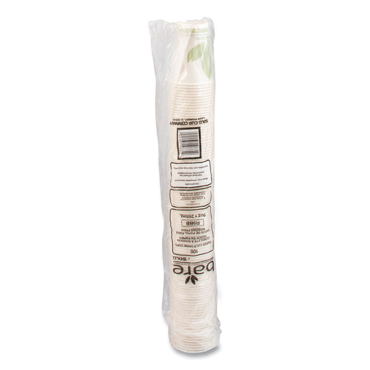 Bare Eco-Forward Paper Cold Cups, ProPlanet Seal, 9 oz, Green/White, 100/Sleeve, 20 Sleeves/Carton