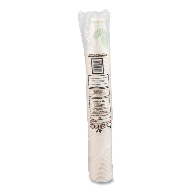 Bare Eco-Forward Paper Cold Cups, ProPlanet Seal, 12 oz, Green/White, 100/Sleeve, 20 Sleeves/Carton