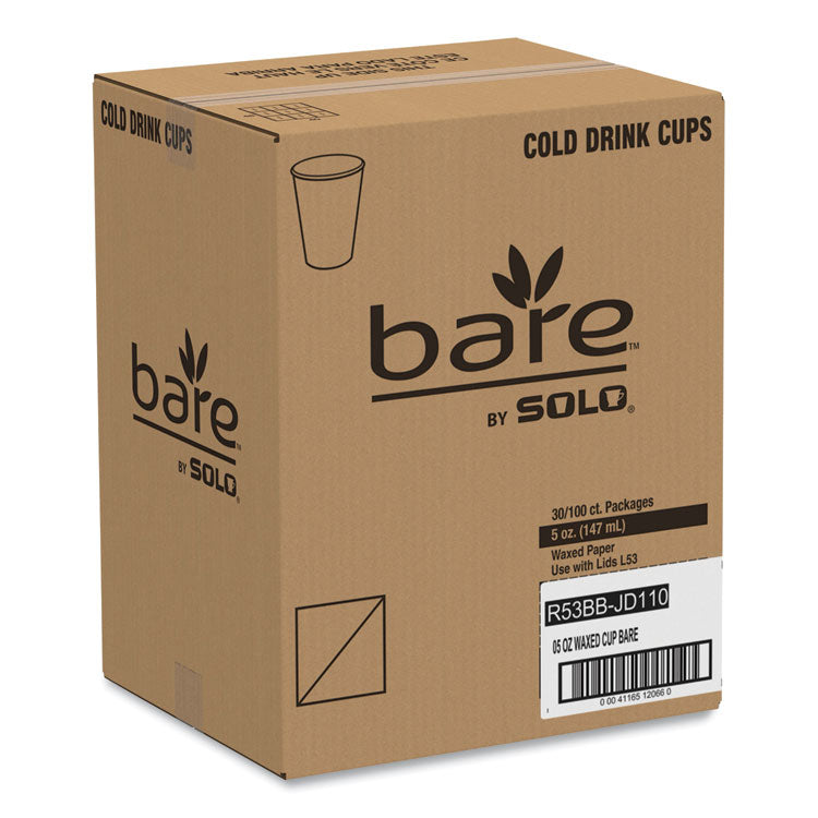 Bare Eco-Forward Paper Cold Cups, ProPlanet Seal, 5 oz, Green/White, 100/Sleeve, 30 Sleeves/Carton