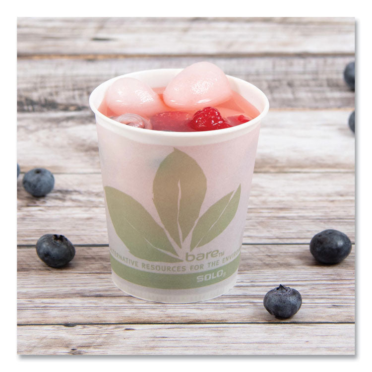 Bare Eco-Forward Paper Cold Cups, ProPlanet Seal, 5 oz, Green/White, 100/Sleeve, 30 Sleeves/Carton