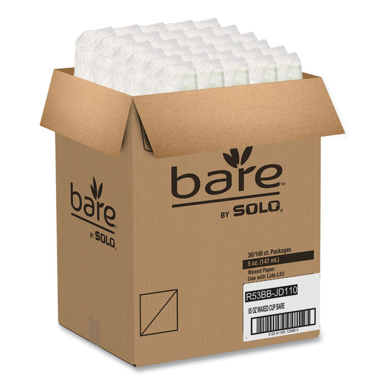 Bare Eco-Forward Paper Cold Cups, ProPlanet Seal, 5 oz, Green/White, 100/Sleeve, 30 Sleeves/Carton