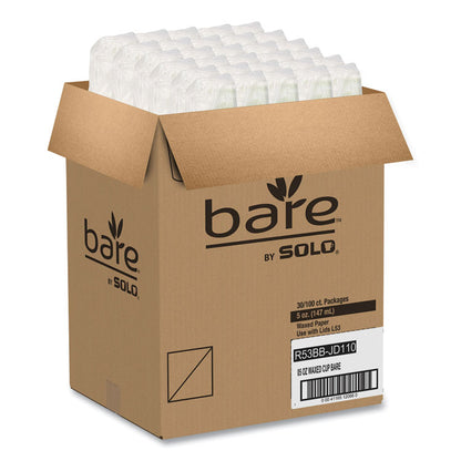 Bare Eco-Forward Paper Cold Cups, ProPlanet Seal, 5 oz, Green/White, 100/Sleeve, 30 Sleeves/Carton