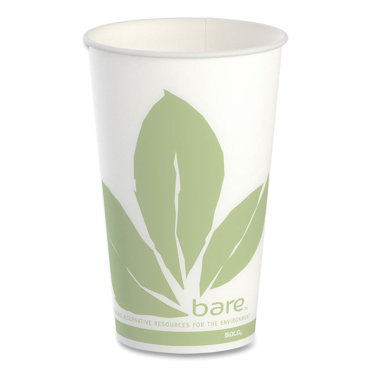 Bare Eco-Forward Paper Cold Cups, ProPlanet Seal, 16 oz, Green/White, 100/Sleeve, 10 Sleeves/Carton
