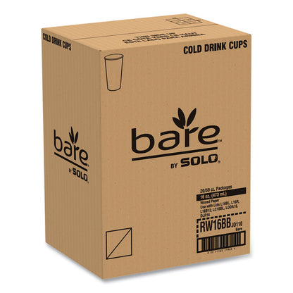 Bare Eco-Forward Paper Cold Cups, ProPlanet Seal, 16 oz, Green/White, 100/Sleeve, 10 Sleeves/Carton