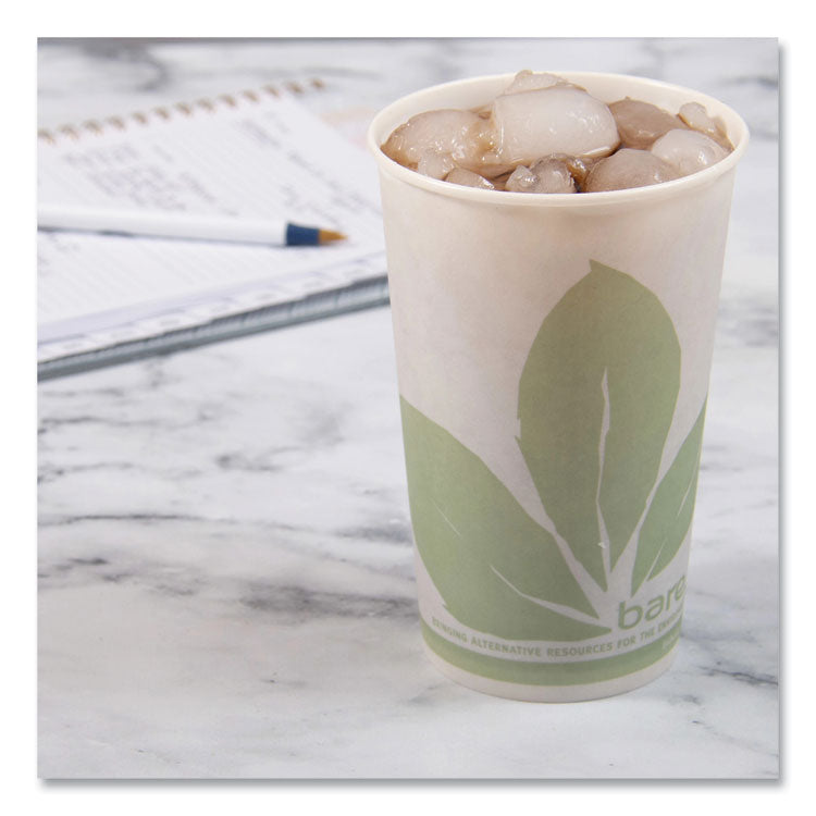 Bare Eco-Forward Paper Cold Cups, ProPlanet Seal, 16 oz, Green/White, 100/Sleeve, 10 Sleeves/Carton