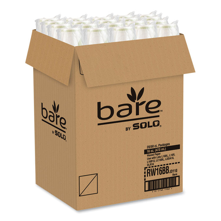 Bare Eco-Forward Paper Cold Cups, ProPlanet Seal, 16 oz, Green/White, 100/Sleeve, 10 Sleeves/Carton