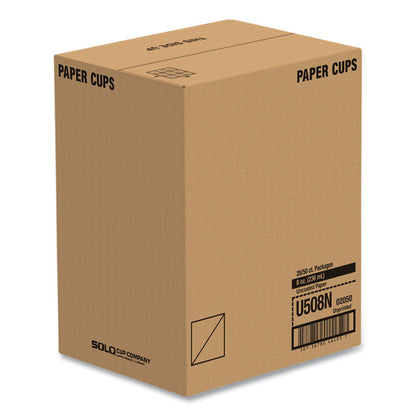 Uncoated Paper Cups, Hot Drink, 8 oz, White, 1,000/Carton