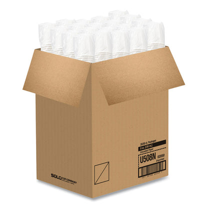 Uncoated Paper Cups, Hot Drink, 8 oz, White, 1,000/Carton