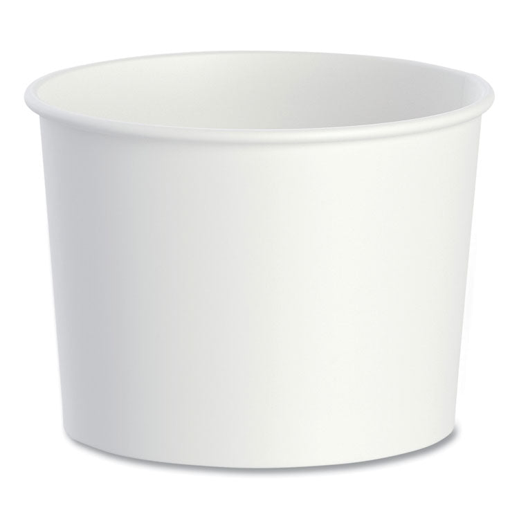 Double Poly Paper Food Container, Squat, 16 oz, White, 25/Pack, 20 Packs/Carton