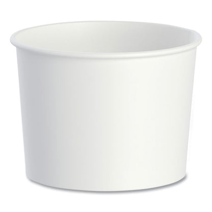 Double Poly Paper Food Container, Squat, 16 oz, White, 25/Pack, 20 Packs/Carton