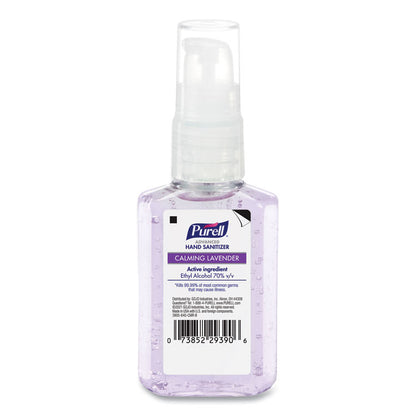 Advanced Hand Sanitizer Gel Infused with Essential Oils, 2 oz Travel-Sized Pump Bottle, Lavender Scent, 24/Carton