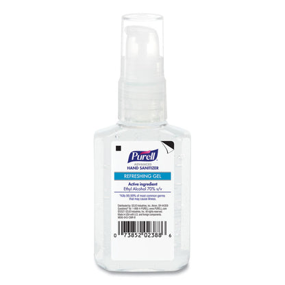 Advanced Hand Sanitizer Refreshing Gel, 2 oz Travel-Sized Pump Bottle, Clean Scent, 24/Carton