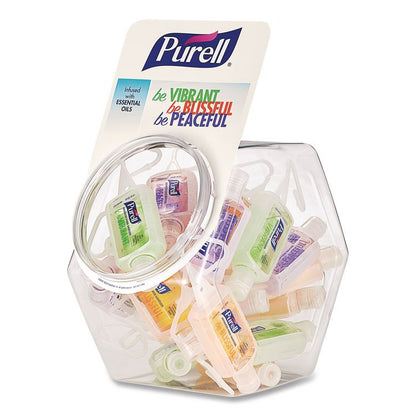 Advanced Hand Sanitizer Gel Infused with Essential Oils, 1 oz Flip Cap Bottle with Display Bowl, Assorted Scents, 25/Carton