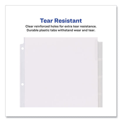 Insertable Big Tab Dividers, 8-Tab, 11.13 x 9.25, White, Clear Tabs, 1 Set