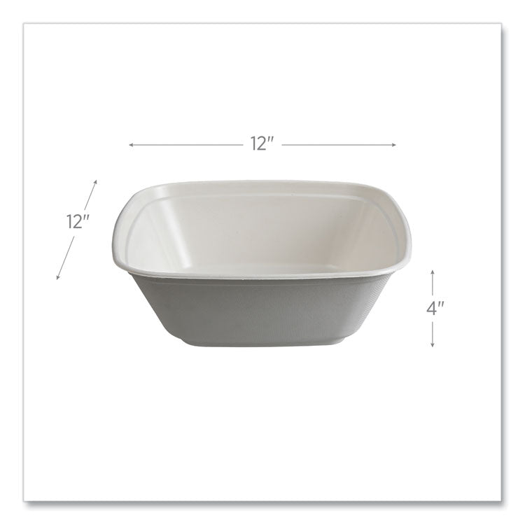 Regalia Sugarcane Servingware, Bowl, 160 oz, White, 100 Bowls/Carton