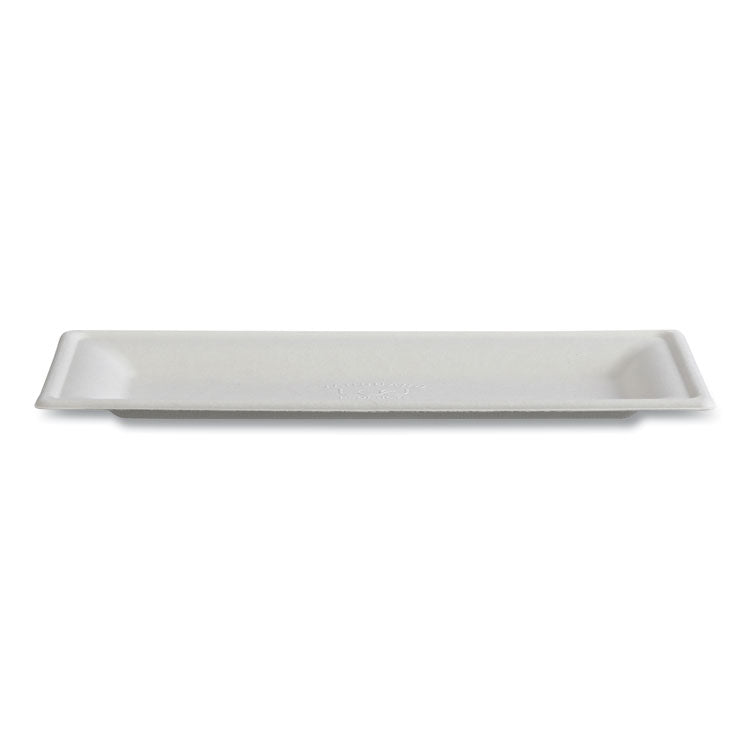 Vanguard Renewable and Compostable Sugarcane Plates, 5 x 10, White, 500/Carton