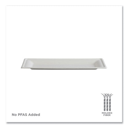 Vanguard Renewable and Compostable Sugarcane Plates, 5 x 10, White, 500/Carton
