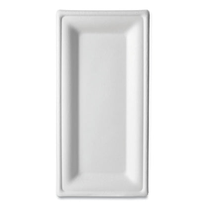 Vanguard Renewable and Compostable Sugarcane Plates, 5 x 10, White, 500/Carton