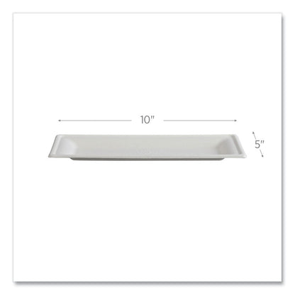 Vanguard Renewable and Compostable Sugarcane Plates, 5 x 10, White, 500/Carton