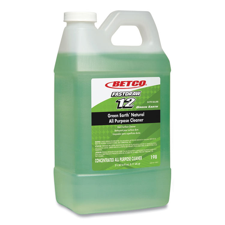 Green Earth FastDraw Natural All Purpose Cleaner, Clean Scent, 2 L Bottle, 4/Carton
