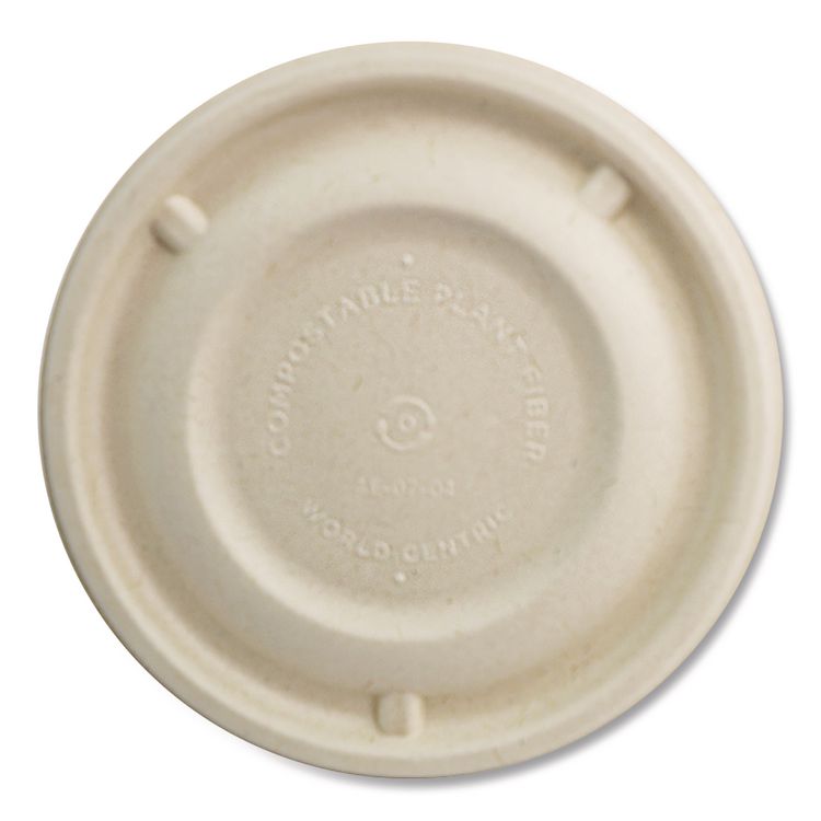 Fiber Lids for Fiber Barrel Bowls, 4.7" Diameter, Natural, Paper, 500/Carton