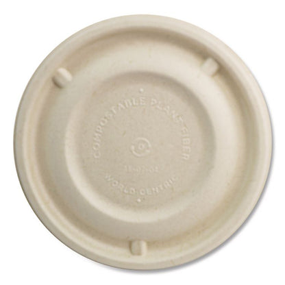 Fiber Lids for Fiber Barrel Bowls, 4.7" Diameter, Natural, Paper, 500/Carton