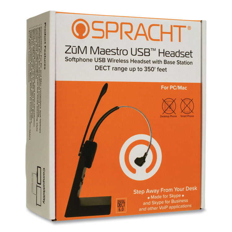 ZuM Maestro USB Monaural Over The Head Headset, Black
