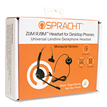 ZuM ZuMRJ9M Monaural Over The Head Headset, Black