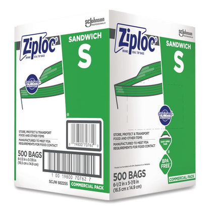 Resealable Sandwich Bags, 1.2 mil, 6.5" x 6", Clear, 500/Box