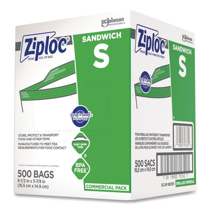 Resealable Sandwich Bags, 1.2 mil, 6.5" x 6", Clear, 500/Box