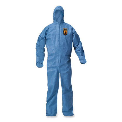 A20 Breathable Particle Protection Coveralls, Zip Front, Hood, Elastic Back, Wrists, Ankles, 4X-Large, Blue, 20/Carton