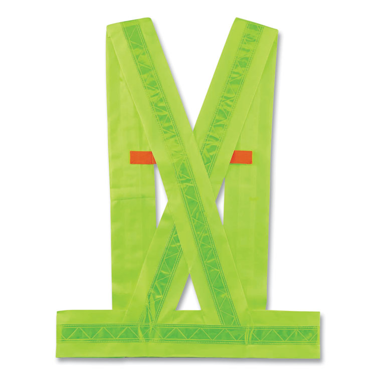GloWear 8140BA Class 1 Breakaway Sash, Polyester, Medium/Large, Lime