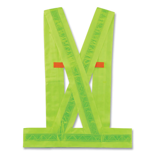 GloWear 8140BA Class 1 Breakaway Sash, Polyester, Medium/Large, Lime