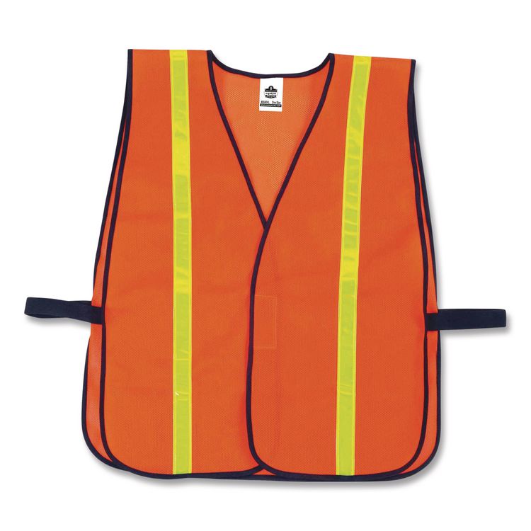 8040HL Non-Certified Hi-Gloss Vest, Polyester, One Size Fits Most, Orange