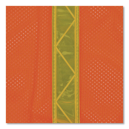 8040HL Non-Certified Hi-Gloss Vest, Polyester, One Size Fits Most, Orange