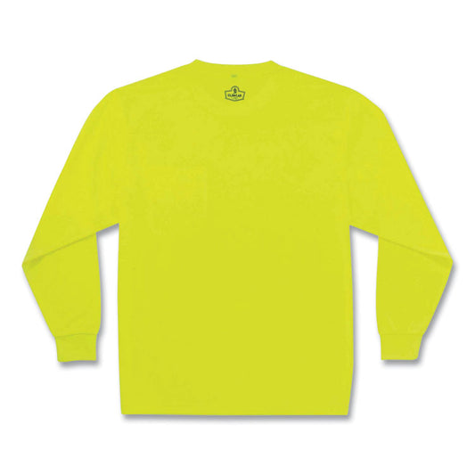 GloWear 8091 Non-Certified Hi-Vis Long Sleeve Shirt, Small, Lime