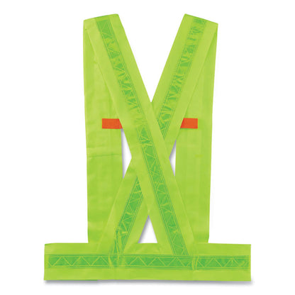 GloWear 8140BA Class 1 Breakaway Sash, Polyester, X-Large/2X-Large, Lime