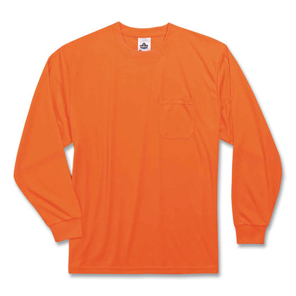 GloWear 8091 Non-Certified Hi-Vis Long Sleeve Shirt, Small, Orange