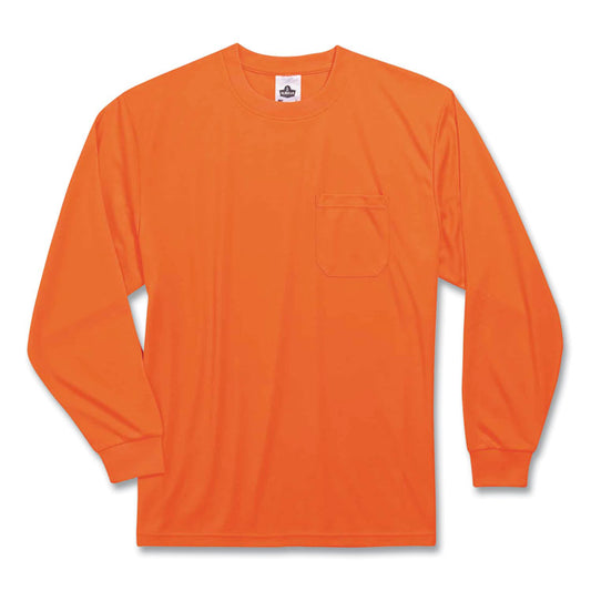 GloWear 8091 Non-Certified Hi-Vis Long Sleeve Shirt, Small, Orange