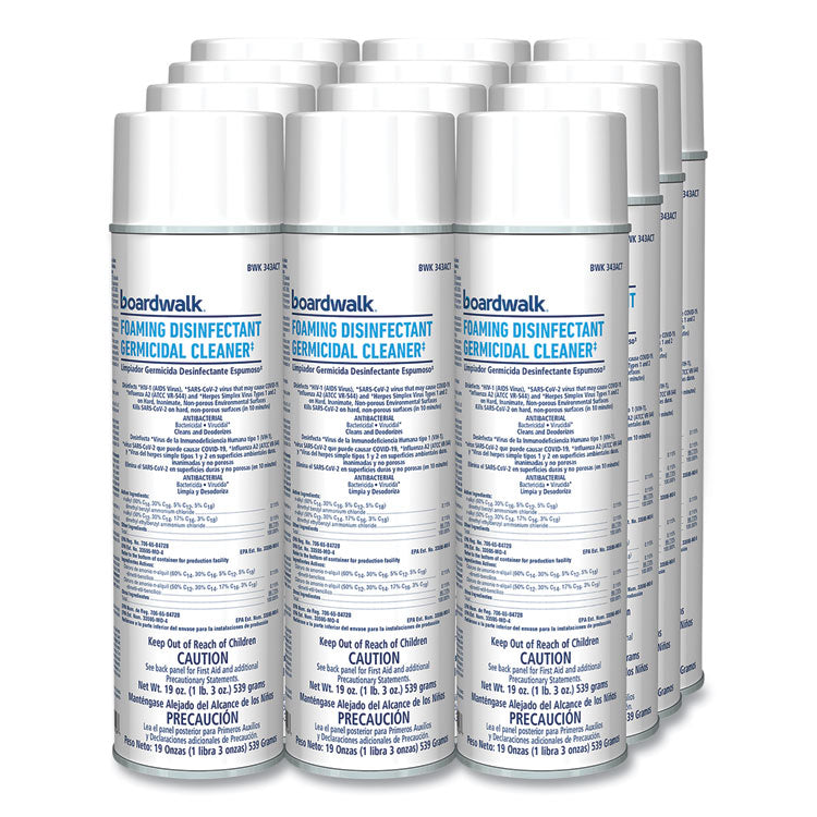 Foaming Disinfectant Germicidal Cleaner, Flowery Scent, 19 oz Aerosol Spray, 12/Carton